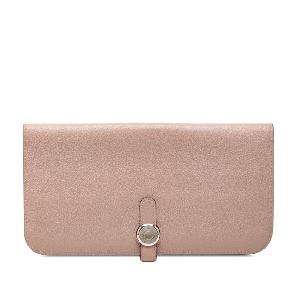 Hermes Dogon Long Wallet Pink Evercolor